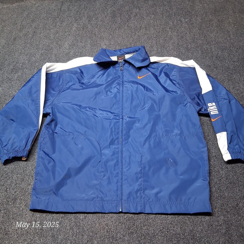 Nike Windbreaker Jacket Youth Size Medium 10 - 12 Blue Full Zip Lightweight